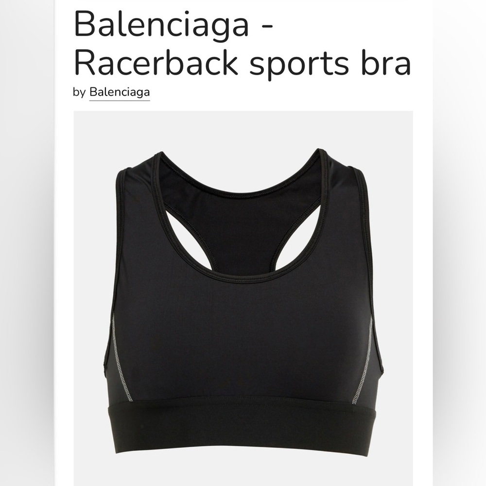 Balenciaga Sleek Black Sports Bra